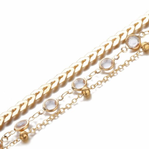 Women's Bohemian Crystal Multilayer Anklet - Image 5