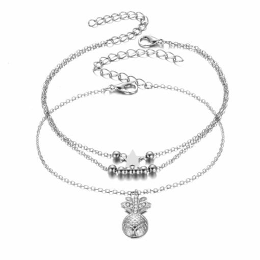 Women's Pineapple / Heart Design Anklet - Image 5