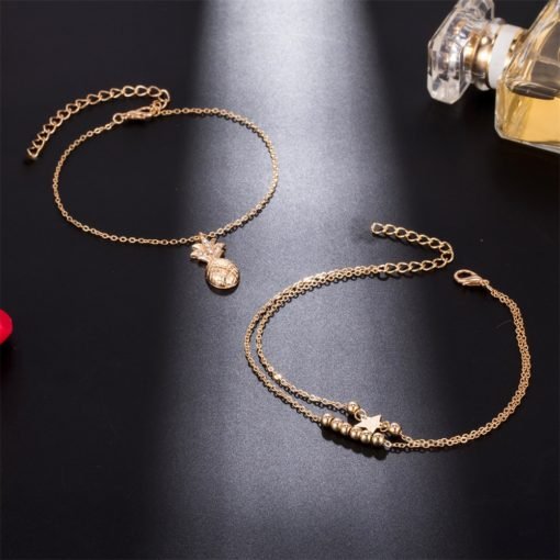 Women's Pineapple / Heart Design Anklet - Image 4