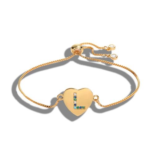 Women's Letter Heart Shaped Charm Bracelet - Image 5