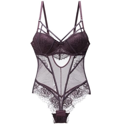 Women's Sheer Lace Push Up Bodysuit - Image 3