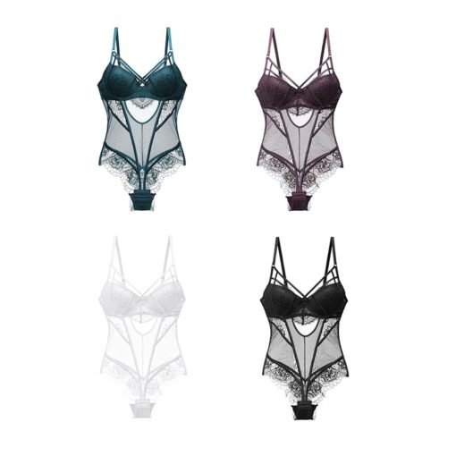 Women's Sheer Lace Push Up Bodysuit - Image 7